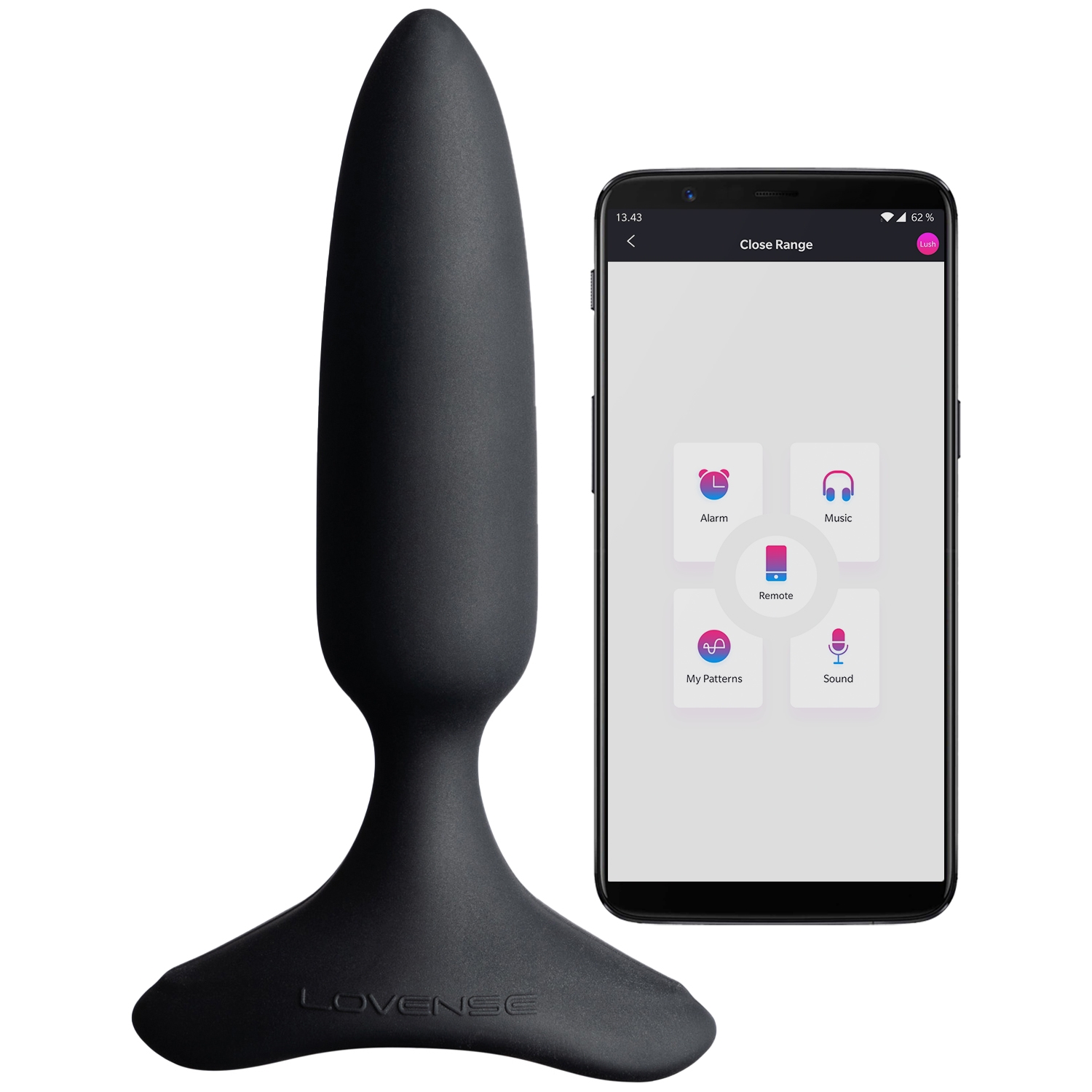 Lovense Hush 2 App-controlled Extra Small Butt Plug - Black
