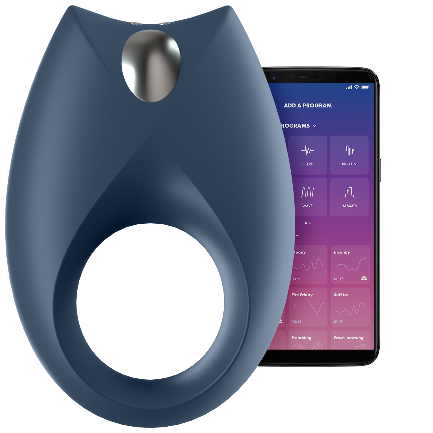Satisfyer Royal One Vibrating Cock Ring - Dark Blue