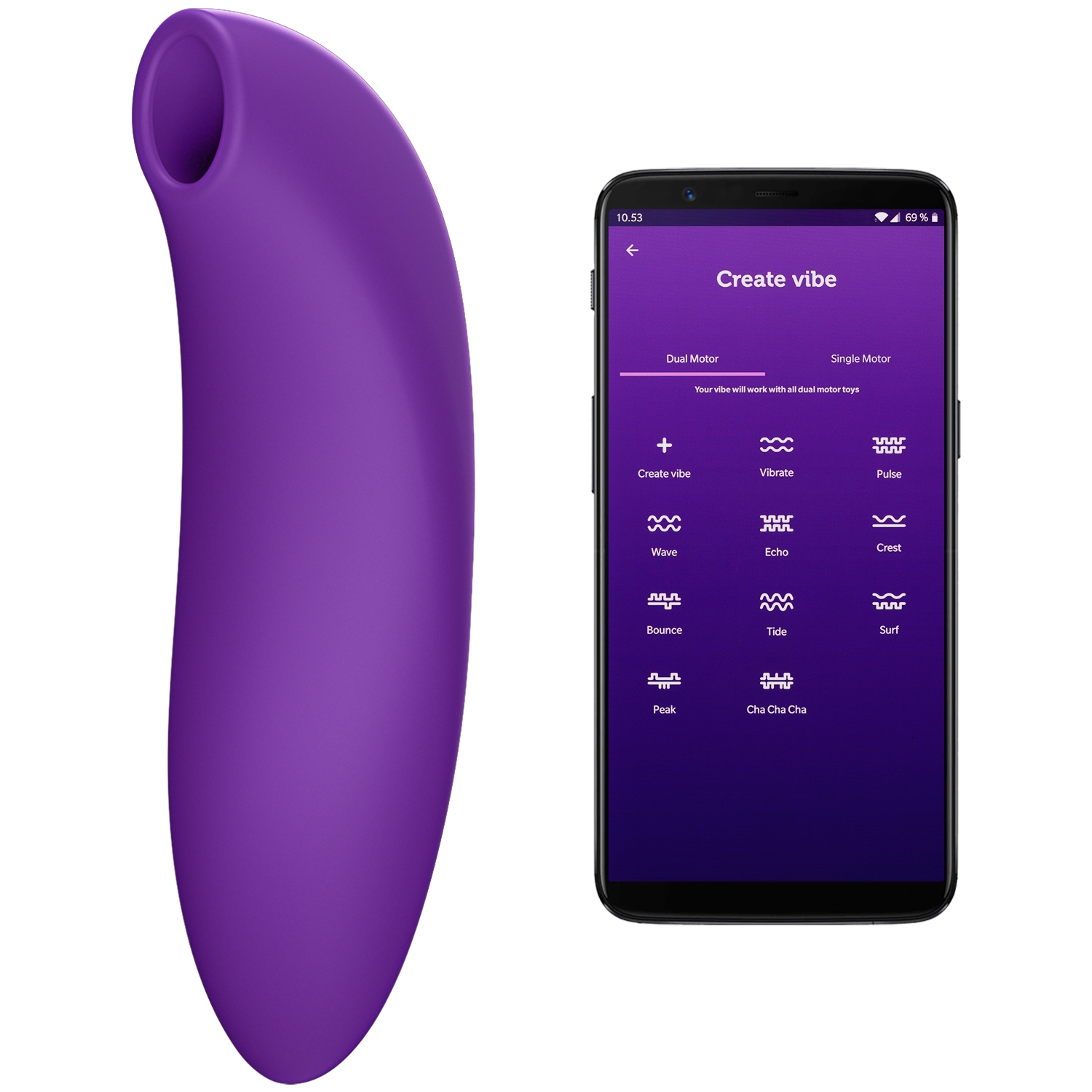 We-Vibe Melt 2 App Controlled Suction Vibrator - Purple