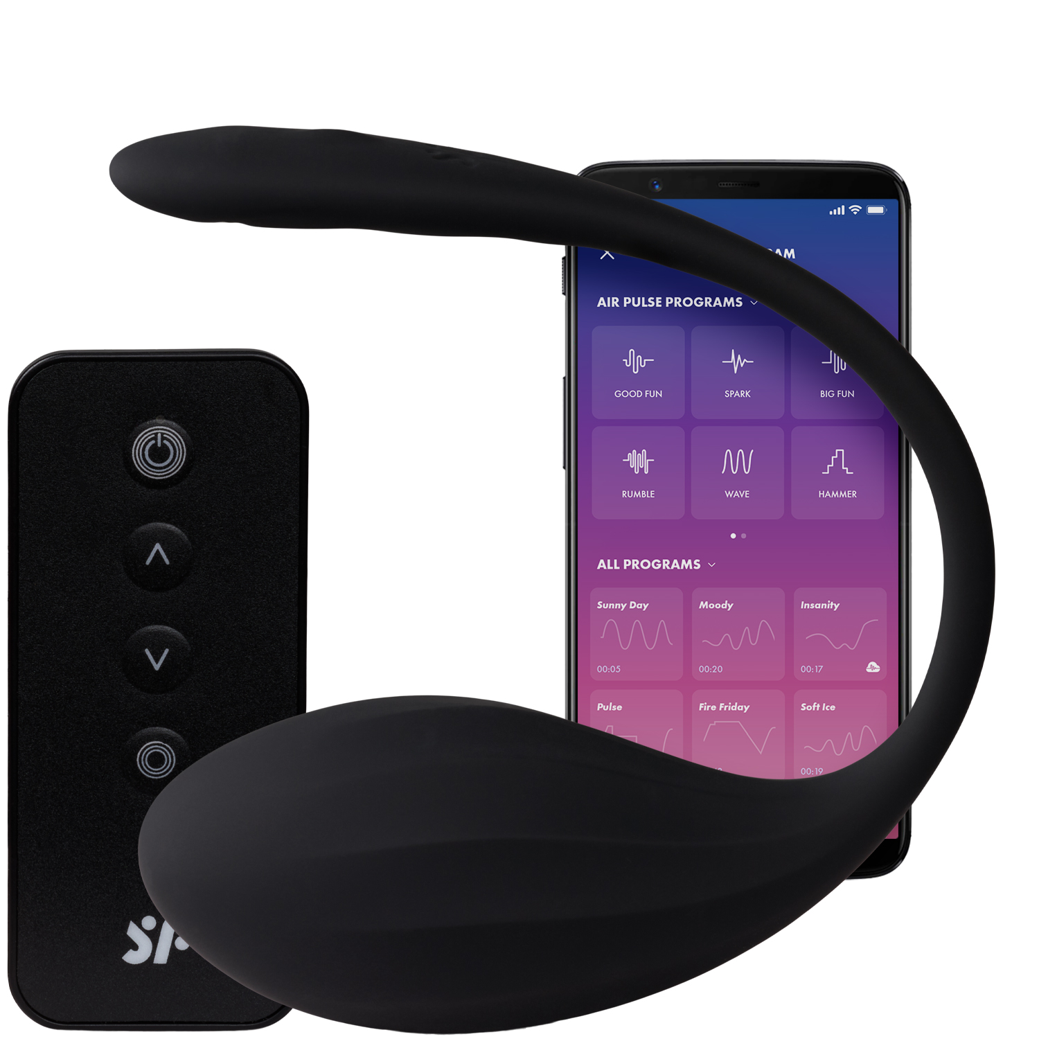 Satisfyer Ripped Petal Wearable Egg Vibrator - Black