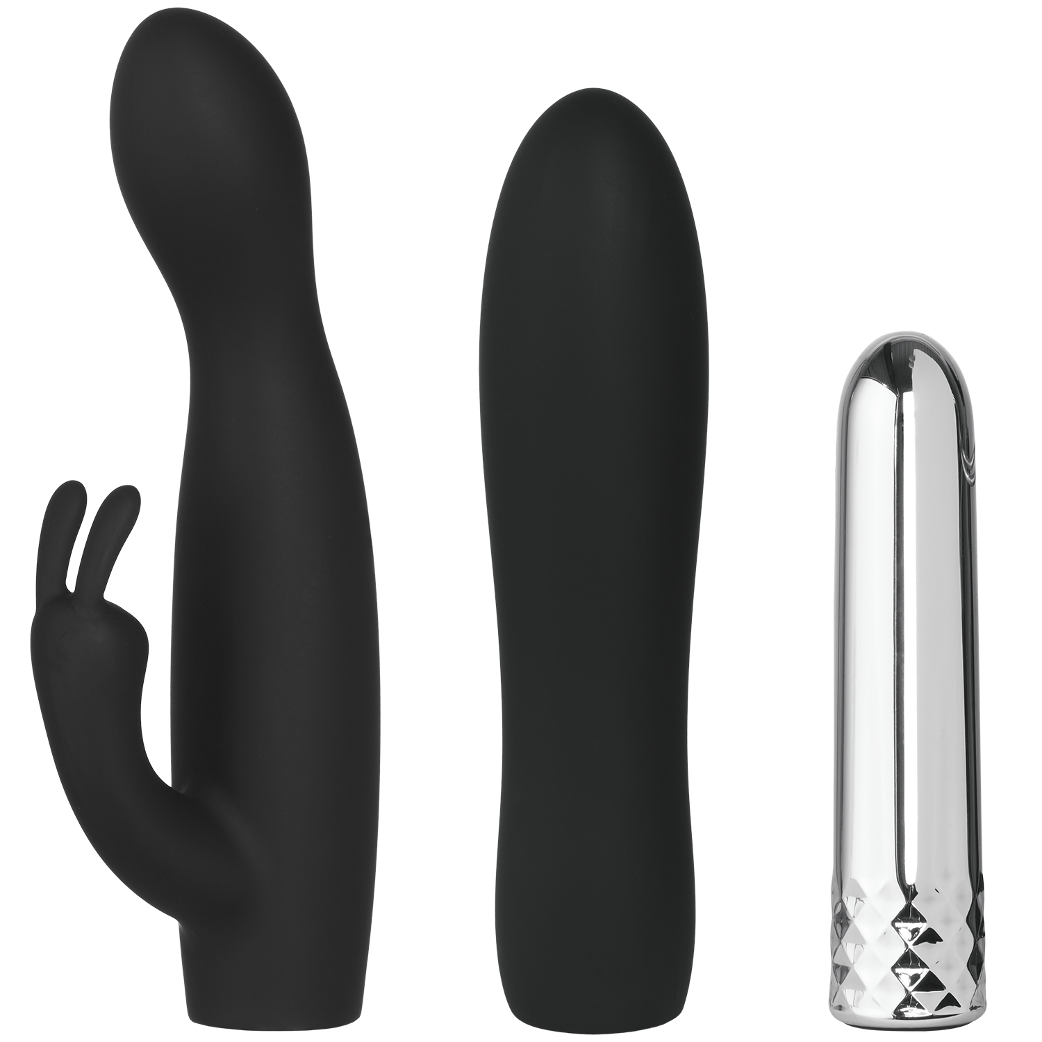 Sinful Double Trouble Rabbit and Wand Bullet Vibrator Set - Black