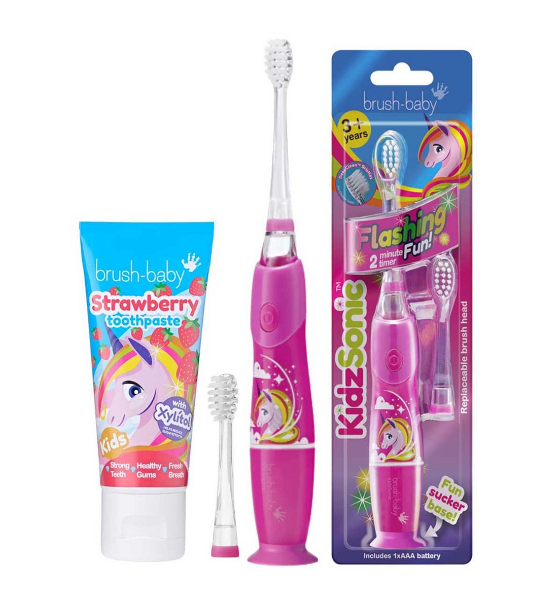 Brush-Baby Kidzsonic Toothbrush Bundle - Unicorn